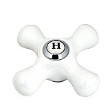 Porcelain "Hot" Cross Handle for Kingston Brass Faucets - Polished Chrome