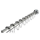 Kingston Brass KSR601 Edenscape 60"-72" Stainless Steel Adjustable Tension Shower Curtain Rod with Rings, Polished Chrome
