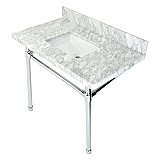 Kingston Brass Dreyfuss 36" Carrara Marble Vanity Top with Stainless Steel Legs - Polished Chrome
