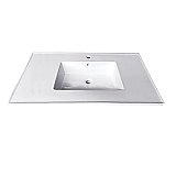 Fauceture Continental 31-Inch Ceramic Vanity Top - 1-Hole - White