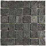 Crag Quad Black Quartzite 12" x 12" Natural Stone Mosaic Tile - Sold Per Tile - 1.0 Square Feet