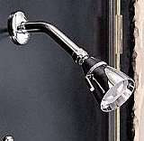 Small Solid Brass Shower Head with Arm - Polished Chrome