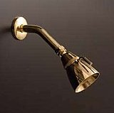 Small Solid Brass 3" Diameter Brass Shower Head with Arm - Multiple Finishes Available