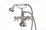 British Telephone Wall Mount Clawfoot Tub Faucet With Hand Shower - Adjustable Centers - Multiple Finishes