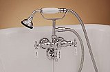 Wall Mount Clawfoot Tub Faucet With Hand Shower - 3-3/8" on Center - Multiple Finishes