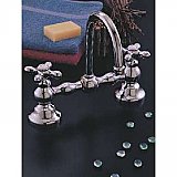 8" Columbia Solid Brass Bridge Faucet - Metal Cross Handles - Multiple Finishes Available