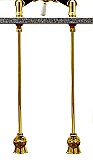 Solid Brass Bathtub Straight Supply Lines For Bathtub - With Shut-Off Valves - Supercoat Brass