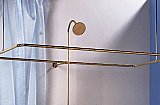 Solid Brass Side Mount Shower Curtain Enclosure Rod, 57" x 31" - Multiple Finishes Available