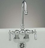 Solid Brass Leg Tub Faucet - Multiple Finishes - Adjustable Center