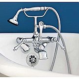 British Telephone Leg Tub Filler Faucet with Handheld Shower- Adjustable Centers - Multiple Finishes Available