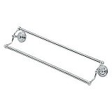 King Charles Series 24" Double Solid Brass Towel Bar - Polished Chrome