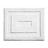 Small Geometric Cut Fiber Microfiber Spa Bath Rug 21" x 17"- White