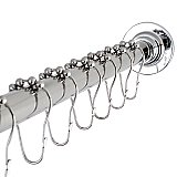 Kingston Brass SCC3111 Edenscape 60"-72" Stainless Steel Adjustable Tension Shower Curtain Rod with Rings, Polished Chrome