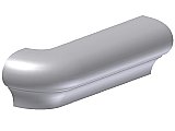 Smooth Top P-Cap Ceramic Tile Molding- Radius Outside Corner Return- 1-1/2" x 6" - Left