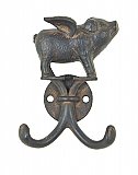 Cast Iron Flying Pig Wall Hook