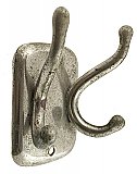Antique Large Nickel Plated Double Bath or Coat Hook