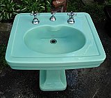 Antique Kohler Spring Green Pedestal Sink