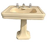 Antique Kohler Tuscan Yellow Pedestal Sink Circa 1930