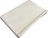 Antique Gloss White Gold Speckled Cove Base Tile 6" x 4" - Circa 1960