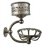 Antique Nickel Plated Wall Mounted Cup Holder and Soap Dish Circa 1902