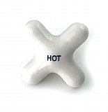 Antique "Hot" Faucet Porcelain Cross Handle - 18 Spline Compression