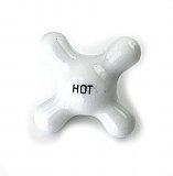Antique "Hot" Faucet Porcelain Cross Handle - 14 Spline