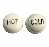 Antique Porcelain  Faucet Index Button Pair - Circa 1920