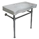 Fauceture 36" Vitreous China Sink Console with Stainless Steel Legs - Polished Chrome