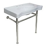 Kingston Brass Imperial Ceramic Console Sink with Stainless Steel Legs - Polished Nickel