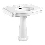 Sovereign 35" Ceramic Pedestal Sink 8-Inch 3-Hole - Glossy White