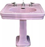 Antique Kohler Standish Lavender / Purple Vitreous China Pedestal Sink Circa 1929