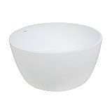 51-Inch Solid Surface White Stone Freestanding Tub with Drain, Matte White