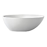 63-Inch Solid Surface White Stone Freestanding Tub with Drain, Matte White
