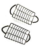 Pair of antique Rustic Distressed Farmhouse Nickel Plated Countertop Wire Soap Dishes