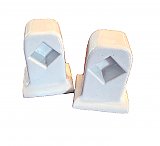 Antique White Ceramic Towel Bar End Pair for 7/8" Square Rod