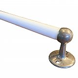 Antique 18" Round Milk Glass Rod w/ Nickel Plated Brass Ends
