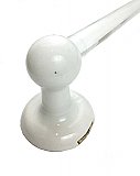 Antique White Ceramic Round Towel Bar Ends and Glass Rod - Surface Mount