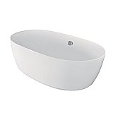 71-Inch Acrylic Double Ended Freestanding Tub with Drain, White