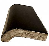 Antique Wheeling Ceramic Gloss Black 2" x 6" Mud Cap Trim Tile
