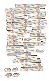 Antique Art Deco Wave Motif Border or Liner Tile Set