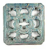 Antique "Mosaic Tile Co." Double Sided Matte Glazed Architectural Tile - Blue Green - 12-3/4" x 12-3/4"