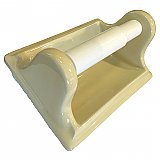 Antique American Olean Yellow Porcelain Tiled-In Toilet Paper Holder - Circa 1960