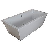 66-Inch Acrylic Double Ended Freestanding Tub with Drain, White