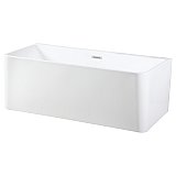 67-Inch Acrylic Freestanding Tub with Drain, White