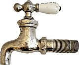 Antique Chrome Plated Brass COLD Wall Mount Bib Faucet Tap