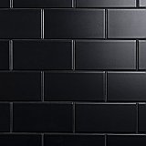 Crown Heights Matte Black 3" x 6" Subway Tile - Glossy Black - Sold Per Case of 44 Tile - 6.03 Square Feet