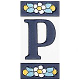 Sevillano Flora Address Letter P 2-1/8" x 4-3/8" Ceramic Wall Tile - Sold by the individual piece