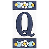 Sevillano Flora Address Letter Q 2-1/8" x 4-3/8" Ceramic Wall Tile - Sold by the individual piece