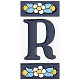 Sevillano Flora Address Letter R 2-1/8" x 4-3/8" Ceramic Wall Tile - Sold by the individual piece
