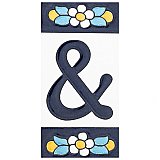 Sevillano Flora Address Accents Ampersand 2-1/8" x 4-3/8" Ceramic Wall Tile - Sold by the individual piece